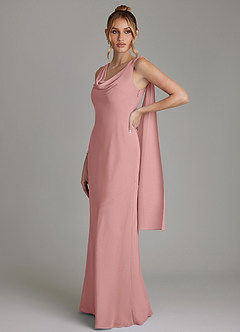 Azazie Essence Bridesmaid Dresses Dusty Rose Sheath Chiffon Dress image1