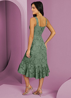 Barbie ♥ Azazie Bridesmaid Dresses Matcha A-Line with Pockets Floral Burnout Dress image2