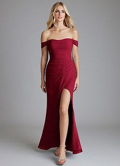 Azazie Solstice Venta Final Vestido de Sky Blue de Gasa de Corte Sirena Convertible con Sin tirantes image8