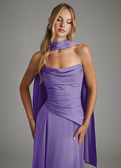 Azazie Gabriela Robes de demoiselle d'honneur Robe Trapèze en Satin extensible Corset Tahiti image5