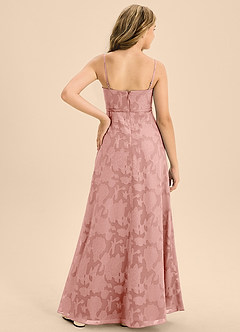 Azazie Kaylee Junior Abito A-Line in Burnout Floreale Con Cintura Rosetta image2