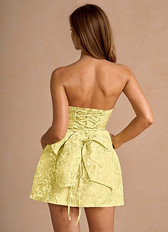 Hadleigh Yellow Back Bow Mini Dress image2