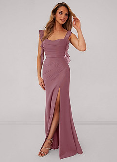 Barbie ♥ Azazie Bridesmaid Dresses Vintage Mauve Mermaid Corset Chiffon Dress image1