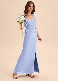 Azazie Jessamine Junior Ice Mermaid Sweetheart Neckline Chiffon Dress image4