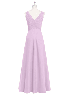 Azazie Flora Robes de demoiselle d'honneur Robe Trapèze en Mousseline de soie Plissée Frostiges Flieder image8