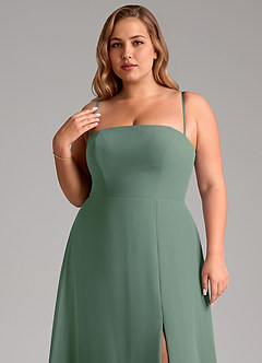 Azazie Wren Bridesmaid Dresses Eucalyptus A-Line Side Slit Chiffon Convertible Dress image11