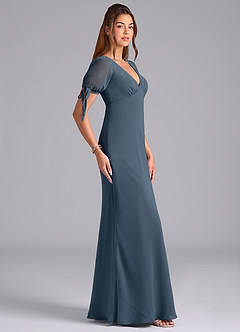 Azazie Pheby Bridesmaid Dresses Neptune A-Line Pleated Chiffon Dress image5