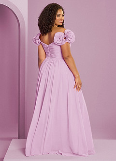 Barbie ♥ Azazie Jurken voor bruidsmeisjes Converteerbaar Jurk van Chiffon met A-Lijn Off the Shoulder Snoep Roze image10