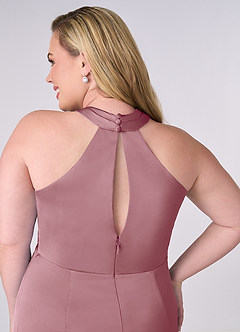 Barbie ♥ Azazie Bridesmaid Dresses Vintage Mauve Sheath Stretch Satin Dress image11