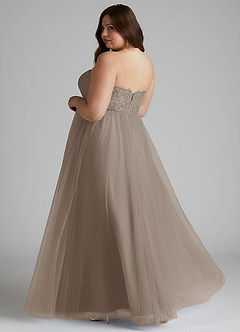 Azazie Roni Bridesmaid Dresses Taupe A-Line Sweetheart Neckline Tulle Convertible Dress image10
