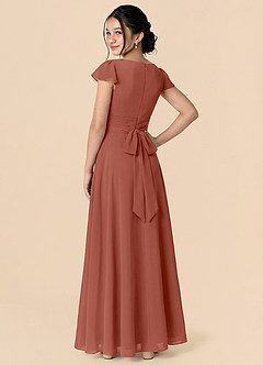 Azazie Payton Auburn A-Line Bow Chiffon Dress image2