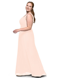 Azazie Nala Bridesmaid Dresses Pearl Pink A-Line Pleated Chiffon Dress image27