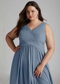 Azazie Flora Bridesmaid Dresses Twilight A-Line Pleated Chiffon Dress image15