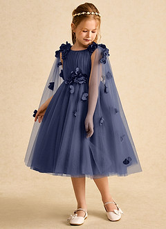 Azazie Staria Flower Girl Dresses Stormy Ball-Gown Ruched Tulle Dress image5