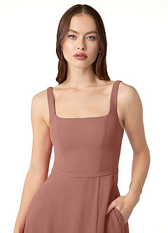 Azazie Renee Final Sale Desert Rose A-Line with Pockets Chiffon Dress image7