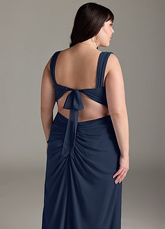 Azazie Jesaphine Brautjungfernkleider Etui Schleifen Chiffon Kleid Dunkelmarine image14