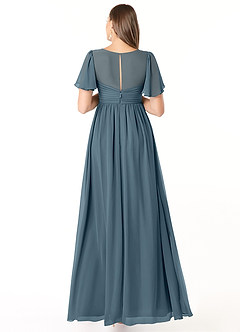 Azazie Verna Maternity Bridesmaid Dresses A-Line V-Neck Ruched Chiffon Floor-Length Dress image2