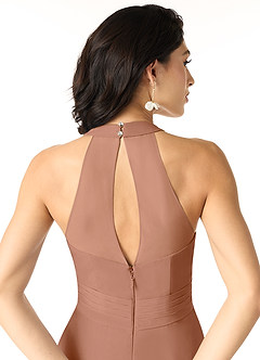Azazie Danica Bridesmaid Dresses Bronzer A-Line Pleated Chiffon Dress image5