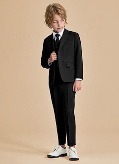 front Oliver Boys Black 5-Piece Suit