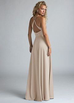 Azazie Davis Vestidos de damas de honor Vestido de Escarcha de Satén Elástico de Corte en A con Plisado image3