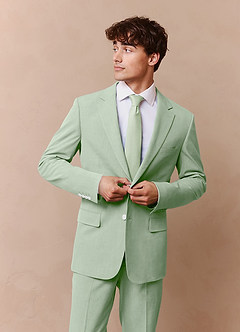 front James Dusty Sage Structured Stretch Suit