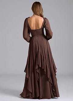 Azazie Karan Bridesmaid Dresses Ganache A-Line Long Sleeve Chiffon Dress image2