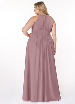 Azazie Bonnie Bridesmaid Dresses A-Line Keyhole Ruched Chiffon Floor-Length Dress image11