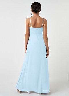 Azazie Collette Junior Sky Blue A-Line Ruched Chiffon Dress image2