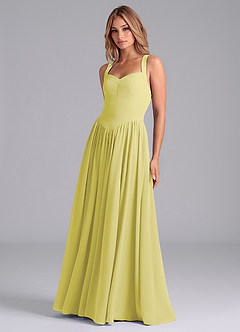 Azazie Francis Bridesmaid Dresses Lemon Sorbet A-Line Corset Chiffon Dress image5