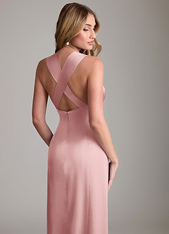 Azazie Cemion Bridesmaid Dresses Dusty Rose A-Line Stretch Satin Dress image2