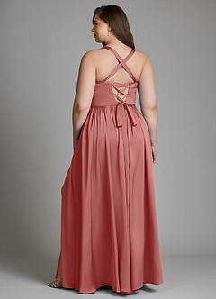 Azazie Francis Brautjungfernkleider A-Linie Korsett Stretch-Satin Kleid Antike Rose image10