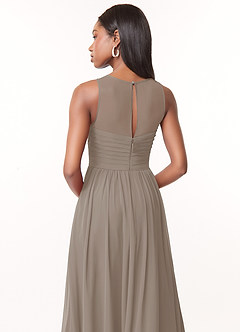 Azazie Nina Bridesmaid Dresses A-Line Pleated Chiffon Floor-Length Dress image4