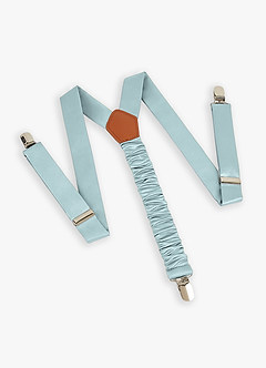 front Boy's Matching Matte Satin Bow Tie & Suspenders Set