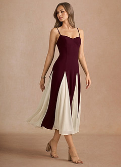 Jessenia 와인 미디 드레스 image1