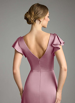 Azazie Omari Bridesmaid Dresses Vintage Mauve A-Line Stretch Satin Dress image7