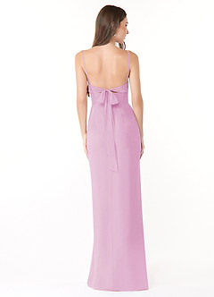 Azazie Mai Bridesmaid Dresses Candy Pink Sheath Pleated Chiffon Dress image2