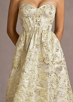 Vestido Dorado Largo Ylina image6