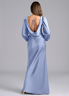 Azazie Melani Venta Final Vestido de Hielo de Satén Elástico de Corte Sirena con Manga larga image2