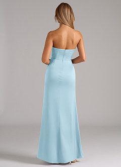 Azazie Johana Bridesmaid Dresses Sky Blue Mermaid Off the Shoulder Stretch Satin Convertible Dress image7