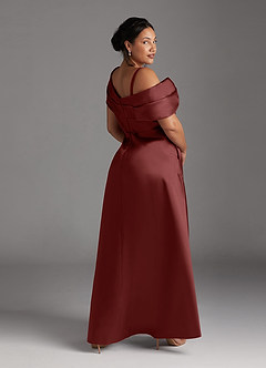 Azazie Marissa Mère de la mariée Robes Robe Trapèze en Mikado Plissé Bourgogne image9