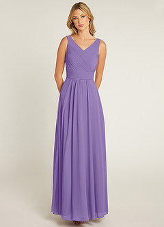 Azazie Pierrette Bridesmaid Dresses Tahiti A-Line Pleated Chiffon Dress image1