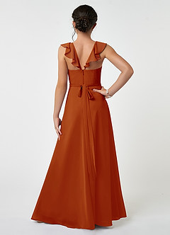 Azazie Emily Junior Paprika A-Line Ruched Chiffon Dress image2