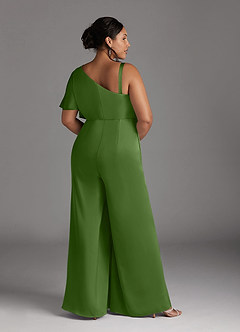 Azazie Hagretta Mother of the Bride Dresses Basil Jumpsuit/Pantsuit Stretch Satin Dress image10