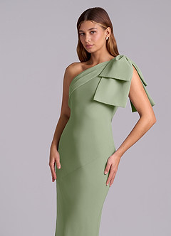 Azazie Yuanna Bridesmaid Dresses Pistachio Mermaid One Shoulder Chiffon Dress image7