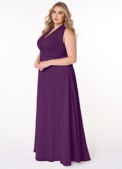 Azazie Fifi Bridesmaid Dresses Grape A-Line Strapless Chiffon Convertible Dress image15