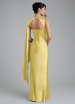 Azazie Taj Bridesmaid Dresses Canary Mermaid Corset Stretch Satin Dress image7