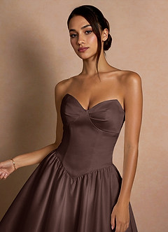 Midi jurk Teylora Truffel image4