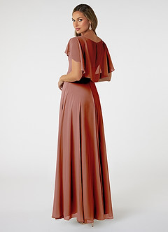 Azazie Jamie Bridesmaid Dresses Cedar Rose A-Line Chiffon Dress image4