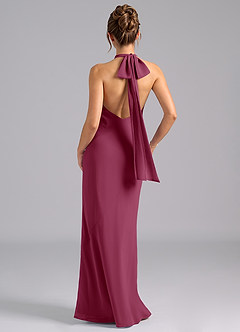 Azazie Velli Bridesmaid Dresses Mulberry Mermaid Bow Chiffon Dress image2