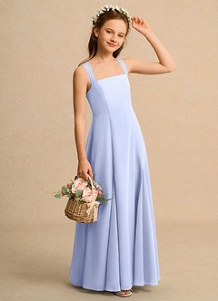 Azazie Tater Junior Formal vestidos de niña de las flores Vestido de Hielo de Gasa de Corte En A con Plisado image3